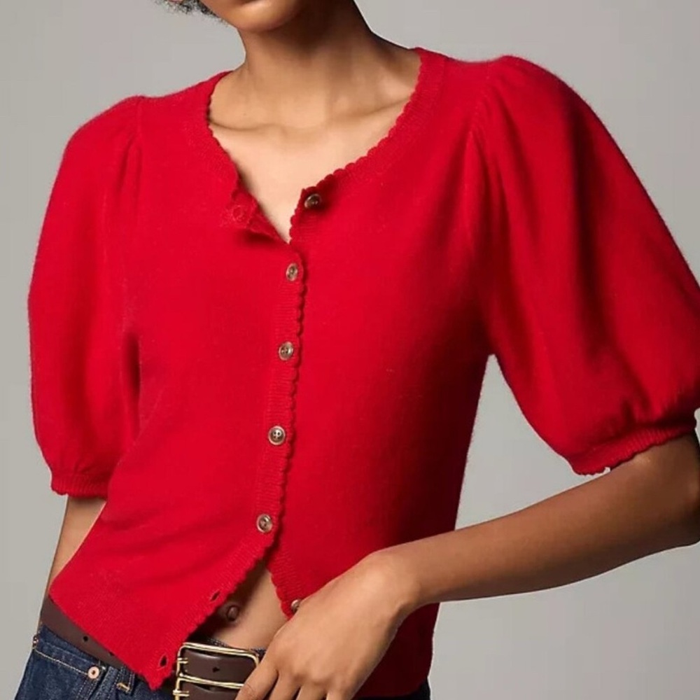 Anthropologie Maeve Cashmere button down cardigan NWOT Red XL